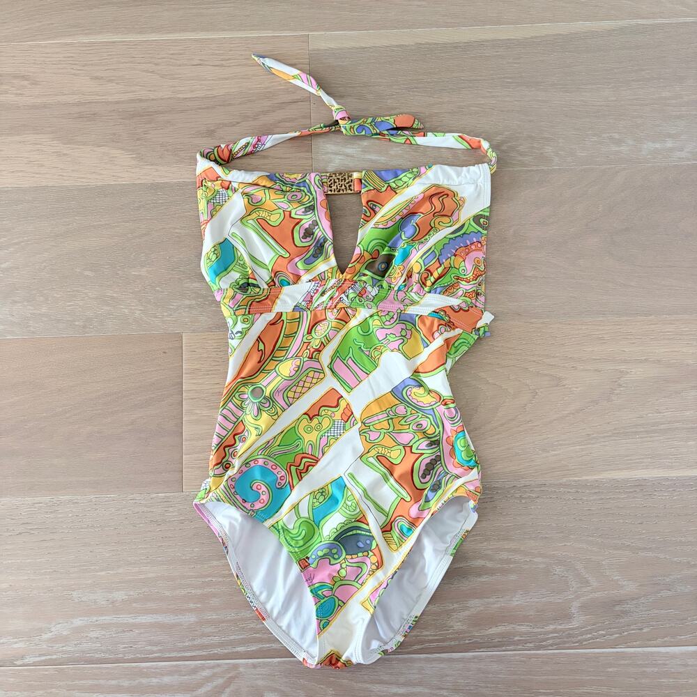 Trina Turk One Piece Halter Swimuit Small (4)